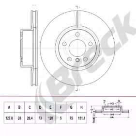 Тормозной диск BRECK BR 408 VH100